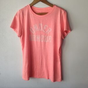Under Armour Women's Coral Pink T-Shirt Short Sleeve